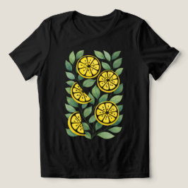 Triblenda Camiseta abstracta de limón para mujeres Golden Ci