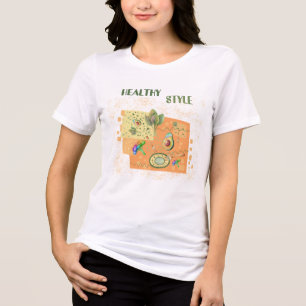 Triblenda Camiseta alimenticia saludable con inscripciones g