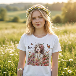 Triblenda Camiseta Anime Floral Alegría Floreciendo