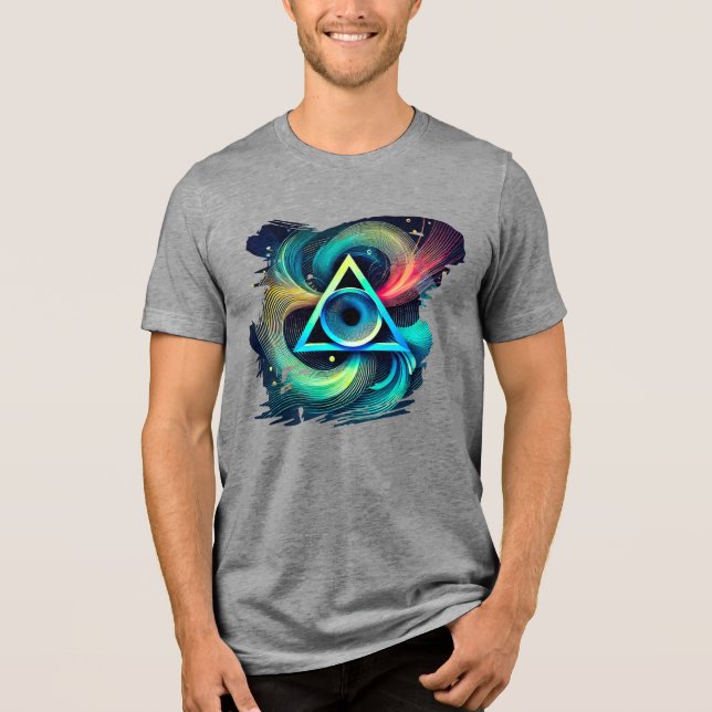 Triblenda Camiseta artística abstracta - Pulso neón (Anverso)