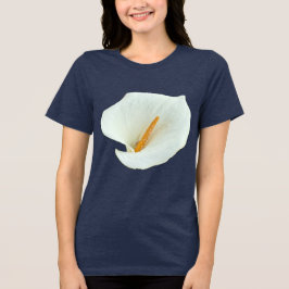 Triblenda Camiseta azul marino sólida con lirio de calla bla