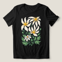 Triblenda Camiseta azul radiante de flores abstractas para m