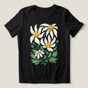 Triblenda Camiseta azul radiante de flores abstractas para m