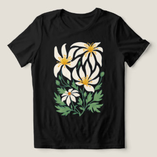 Triblenda Camiseta azul radiante de flores abstractas para m