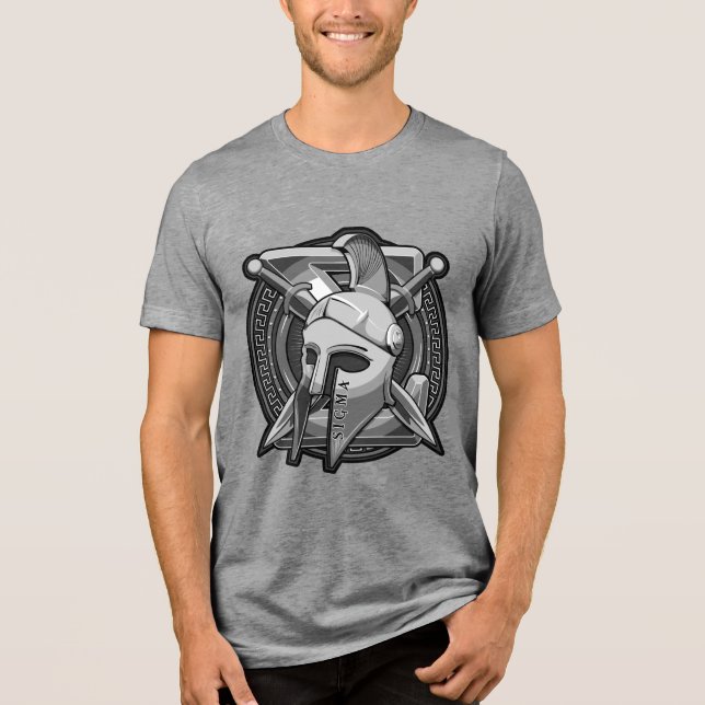 Triblenda Camiseta básica para hombre SIGMA Helmet & Shield  (Anverso)