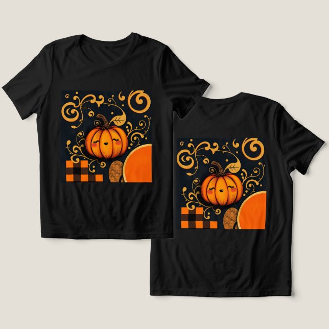 Triblenda Camiseta Bella-Canvas Black Halloween (Diseño Anverso y Reverso)