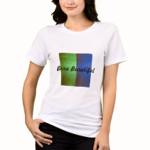 Camiseta blanca Born Beautiful azul y verde