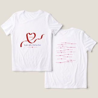 Triblenda Camiseta blanca de corazones de acuarela roja romá