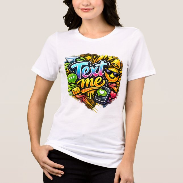 Triblenda Camiseta Blanca de Mujer de Moda (Anverso)