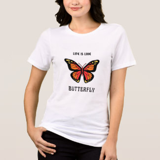 Triblenda Camiseta blanca de niña con diseño de mariposa 