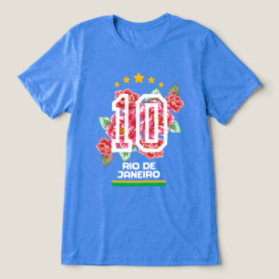 Triblenda Camiseta Brasil Río de Janeiro, 10 Soccer Jersey,