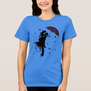 Triblenda Camiseta Cara a Cara de Pareja Romántica   Amor y 