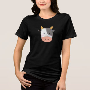 Triblenda Camiseta Cara de Vaca Adorable – Tee Gráfico de An
