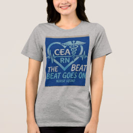 Triblenda Camiseta CEA RN Nurse Squad Heartbeat Caduceus