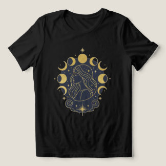 Triblenda Camiseta celestial de diosa luna y estrellas para 