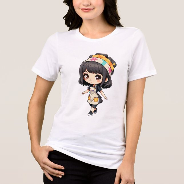 Triblenda Camiseta chibi Estampado divertido Moda casual Art (Anverso)