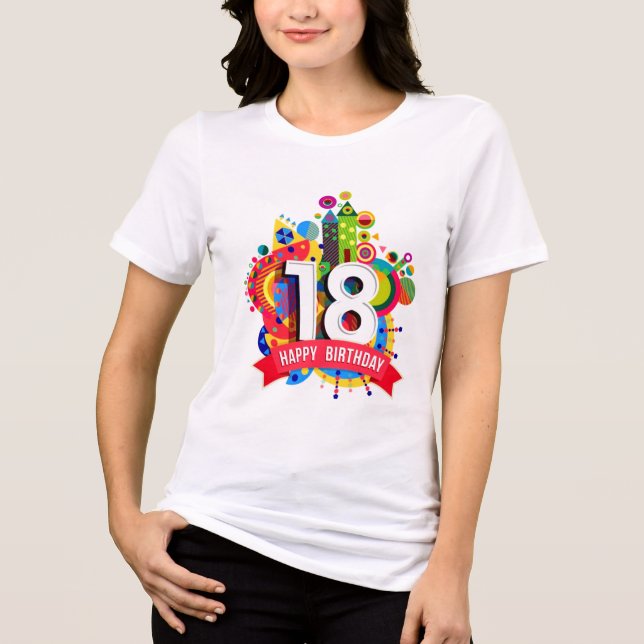 Triblenda Camiseta Chica Tri-Blend feliz cumpleaños (Anverso)