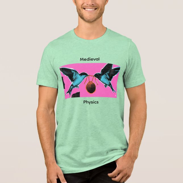 Triblenda Camiseta Coconuts Don't Migrate Medieval Physics (Anverso)