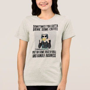 Triblenda Camiseta COFFEE & ROCK N ROLL
