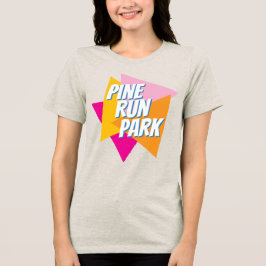 Triblenda Camiseta colorida de Pine Run Park para mujeres