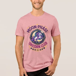 Triblenda Camiseta comercial Unicorn Moon Phase Unicorn Club