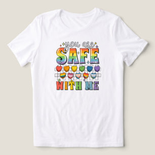 Triblenda Camiseta Comfort Colors You Are Safe With Me, Fr L