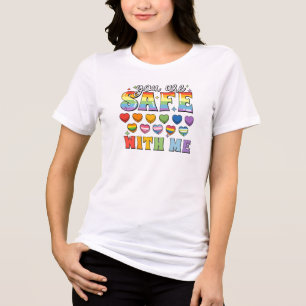 Triblenda Camiseta Comfort Colors You Are Safe With Me, Fr L