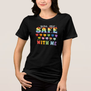 Triblenda Camiseta Comfort Colors You Are Safe With Me, Fr L