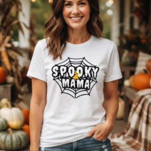 Triblenda Camiseta cómoda de Spooky Mama Halloween Madre