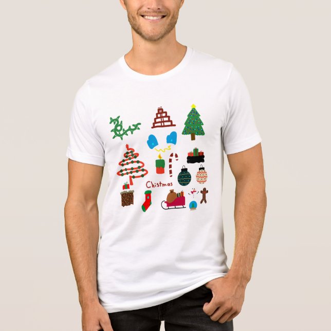 Triblenda Camiseta con dibujos navideños (Anverso)