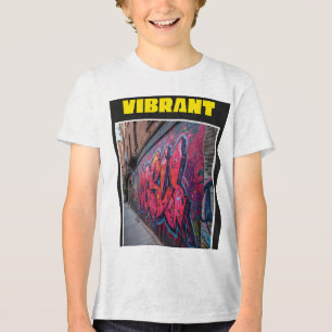 Triblenda Camiseta con diseño de grafiti vibrante
