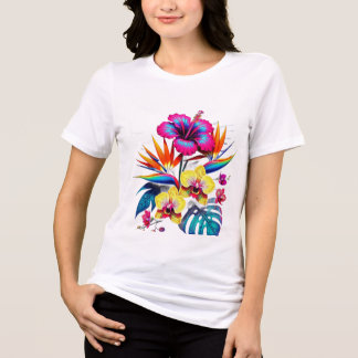 Triblenda Camiseta con estampado botánico vintage