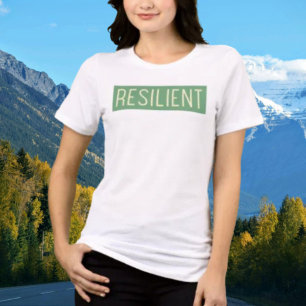 Triblenda Camiseta con lema RESILIENTE – Fuerza • Crecimient