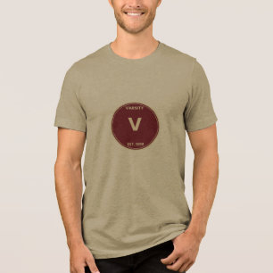 Triblenda Camiseta con parche retro de universidad Varsity