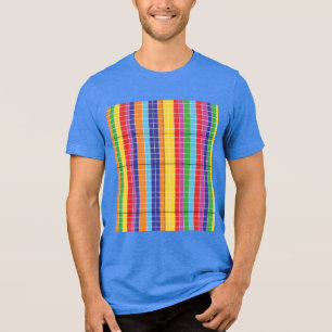 Triblenda Camiseta con patrón de cuadrícula geométrica de ar
