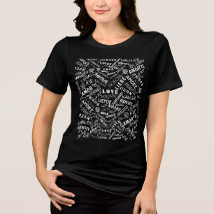 Triblenda Camiseta con texto LOVE
