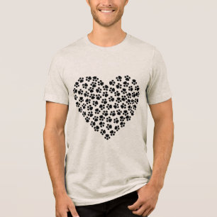 Triblenda camiseta corazón con huella de pata