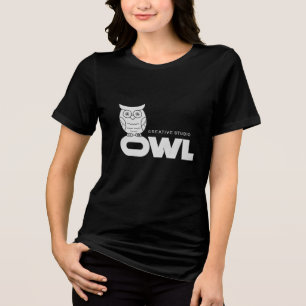 Triblenda Camiseta Creative Studio Owl - Búho Blanco Minimal