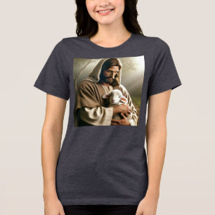 TRIBLENDA CAMISETA CRISTIANA JESÚS Y CORDERO