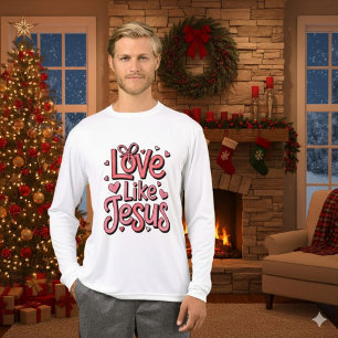Triblenda Camiseta cristiana para hombres Ama como Jesús