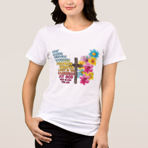 Triblenda Camiseta cristiana personalizada de la fe