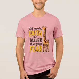 Triblenda Camiseta cristiana vintage de jirafa Fear Over Fai
