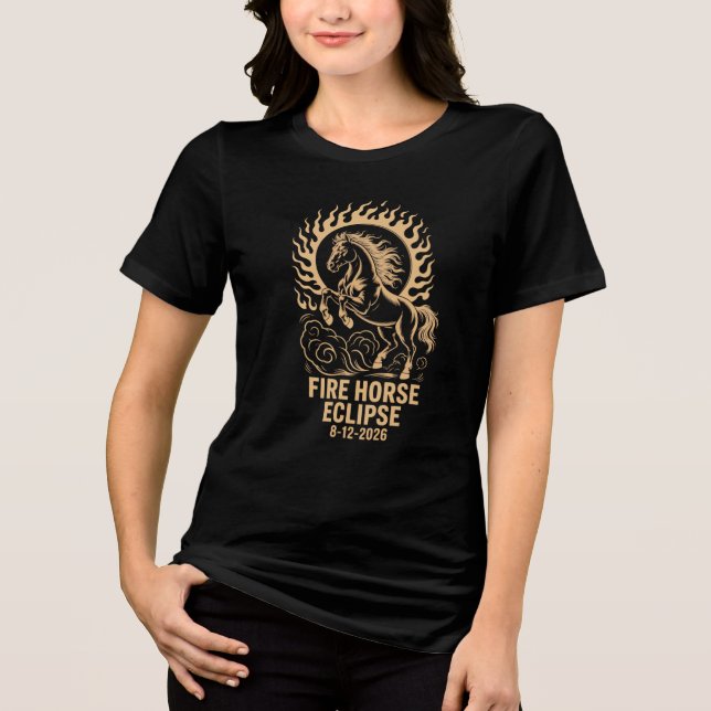 Triblenda Camiseta Cumpleaños Caballo de Fuego Eclipse Solar (Anverso)