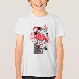 Triblenda Camiseta Cute Boy Rojo Flamingo Print