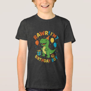 Triblenda Camiseta Cute Dinosaur 7.º cumpleaños