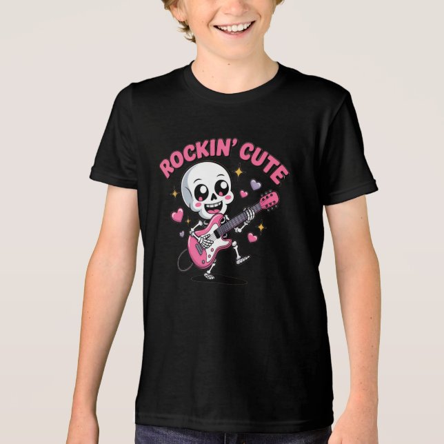 Triblenda Camiseta Cute Skeleton para niños (Anverso)