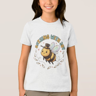 Triblenda Camiseta de abeja de miel llena de alegría para ni