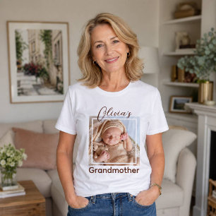 Triblenda Camiseta de Abuela Personalizada con Foto y Nombre