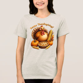 Triblenda Camiseta de Acción de Gracias para Mujeres Pavo Fe