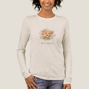 Triblenda Camiseta de Acuarela de Rebanada de Pizza Floral –